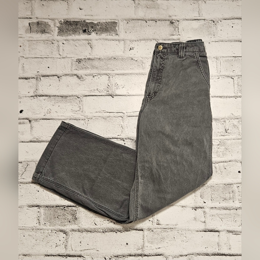TNA Aritzia Grey Carpenter Jeans Womens 8 Utility Straight Leg